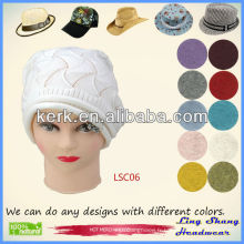 2013 Fashion 100% coton chapeau de mode chapeau bonnet en coton, LSC06